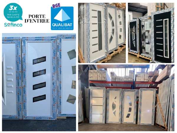 Porte d'entrée pvc/alu en stock sur muret