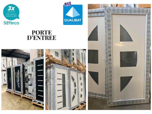 Porte d'entrée pvc/alu en stock sur saint-girons