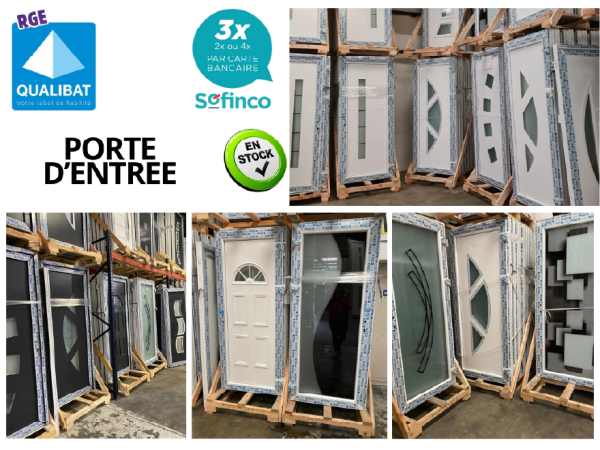 Porte d'entrée pvc/alu en stock sur vitry-sur-sein