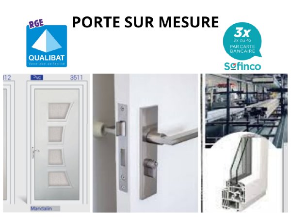 Porte d'entrée sur mesure disponible en stock.