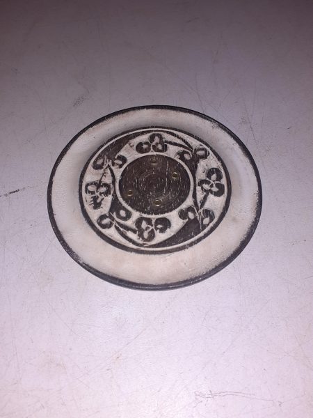 Porte encens rond en bois et c&eacute;ramique - 4 encens