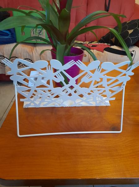 Porte livre sur pied en métal blanc pas cher