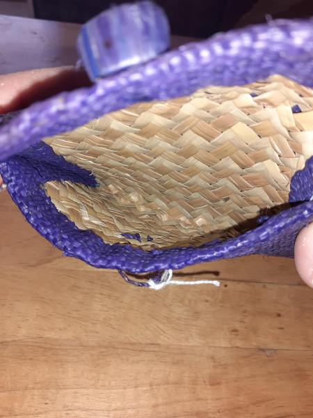 Vente Porte monnaie en paille tiss&eacute;e