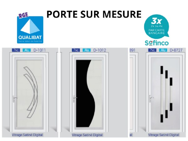 Porte  sur mesure en pvc disponible sur roanne