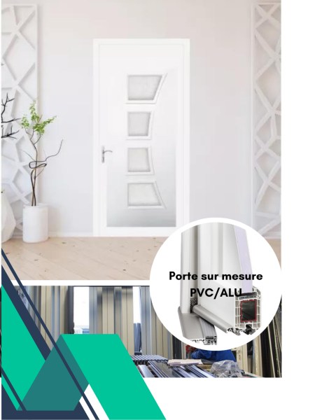 Porte  sur mesure en pvc sur vichy