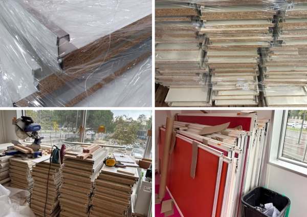 Portes de placard coulissantes et &eacute;tag&egrave;res