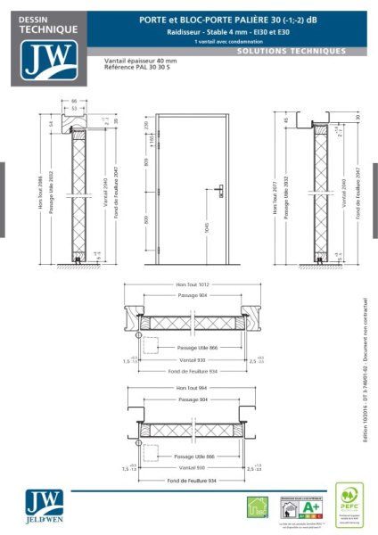 Portes et blocs-portes coupe feu ei 30 jeld wen pas cher