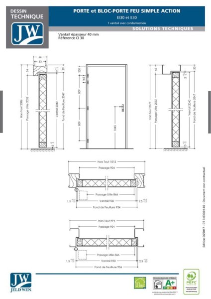 Annonce Portes et blocs-portes coupe feu ei 30 jeld wen