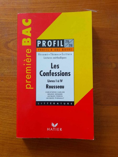 Profil d' une œuvre 215/216 " les confessions "