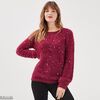 Annonce Pull manches longues à sequins rose framboise