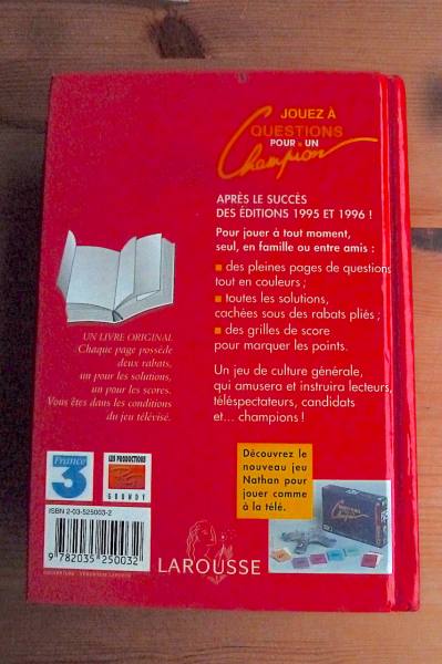 Vente "questions pour un champion "