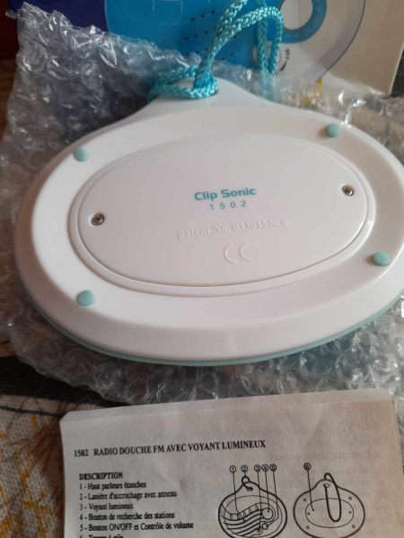 Vente Radio fm de douche sans fil clip sonic