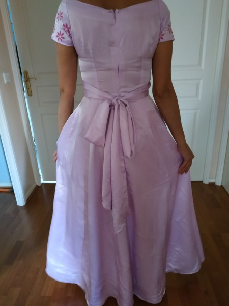 Vente Robe soir&Eacute;e lilas longue t36 petites manches col o