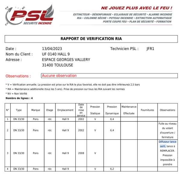 Annonce Robinets d'incendie arm&eacute; (ria)