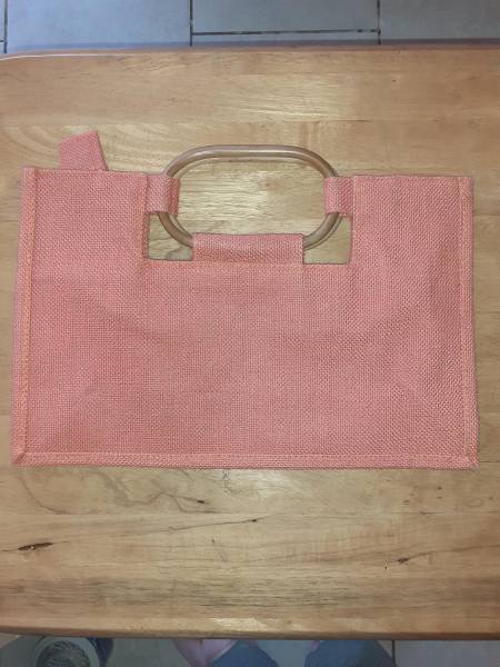 Sac caba en lin  couleur : orange/saumon