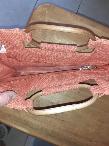 Vente Sac caba en lin  couleur : orange/saumon