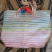 Vente Sac de plage , sac cabas à rayures multicolors
