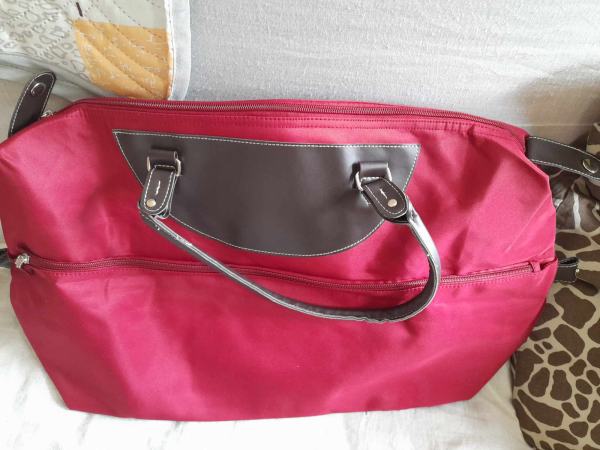 Sac de plage / sac cabas bordeau