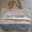 Sac de plage / sac cabas crème " sweet summer "