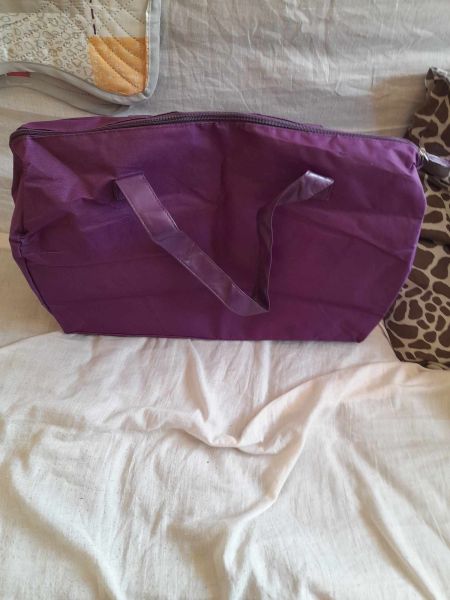 Vente Sac de plage , sac cabas violet , blanc