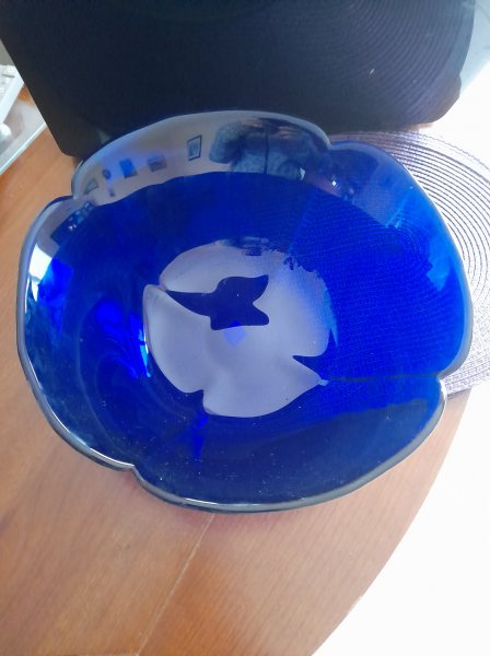 Vente Saladier en verre bleu