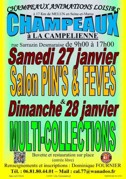 Salon du pin's&amp;fève à champeaux le 27/01/2024