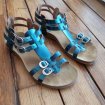 Sandales bleu turquoise métallisé, taille 37