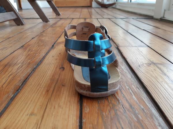 Sandales bleu turquoise métallisé, taille 37 pas cher