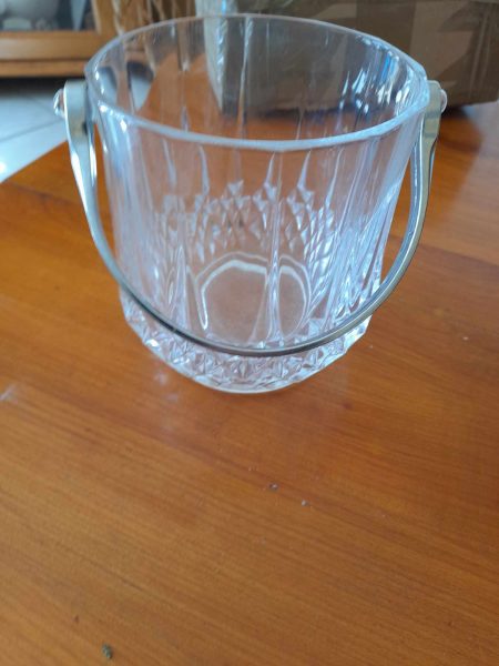 Sceau &agrave; gla&ccedil;on en verre - anse en m&eacute;tal