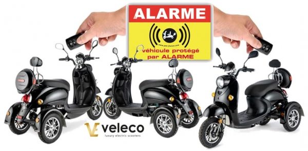 Vente Scooter &eacute;lectrique 3 roues zt63 veleco 650 watts