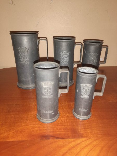 Série de 5 mesures en etain languedoc privilège