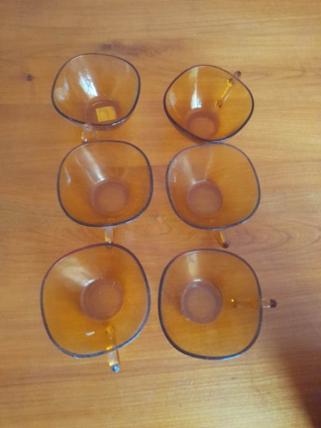 Vente Service 6 tasses à café  en verre trempé ambrées