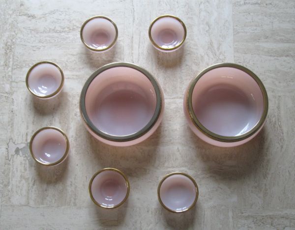 Annonce Service &agrave; dessert en opaline de cristallin vintage