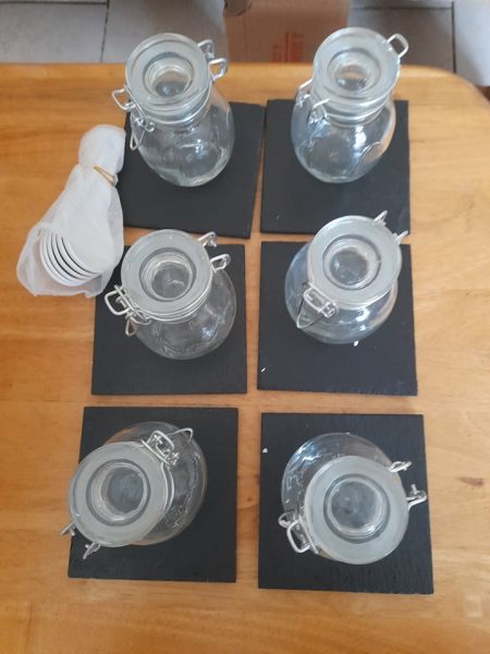 Set &agrave; verrine pour ap&eacute;ritif en verre et ardoise
