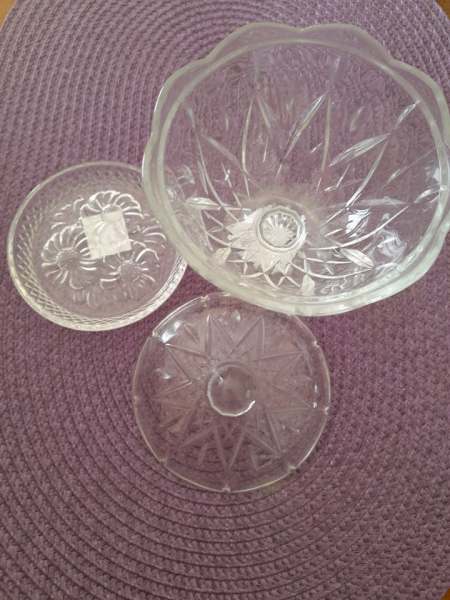 Vente Sucrier en verre  + petite coupelle