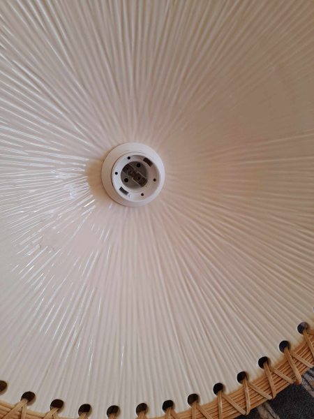 Vente Suspension en porcelaine et rotin