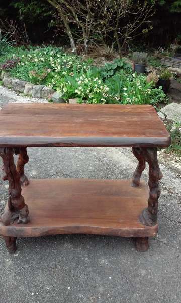 Table 2 plateaux pieds ceps de vigne h 0.68 l 0.80