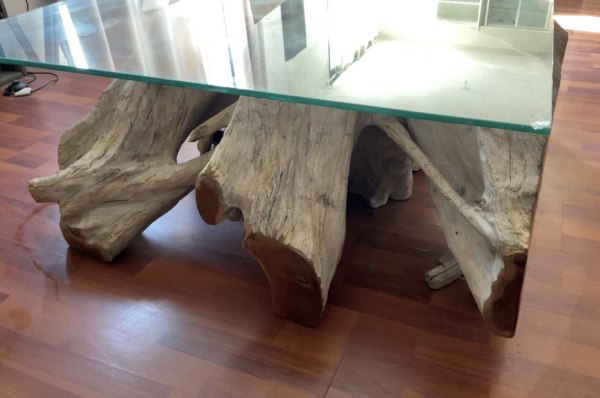 Vente Table basse bois massif en teck 120x120