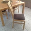 Table carrée 1.3m &amp; 4 chaises chêne clair