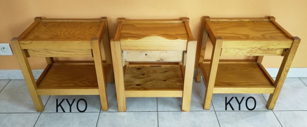 Annonce Table chevet bois, tiroir, l.40 x p.33 x h.45 cm