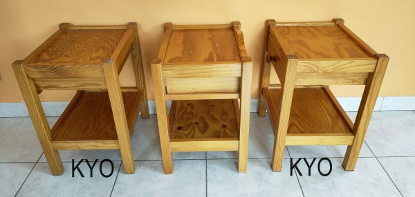 Table chevet bois, tiroir, l.41 x p.33 x h.47 cm pas cher