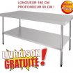 Table en acier inox 180 x 90 cm extra large /neuve
