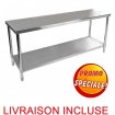 Table en inox pro 200x60 cm - neuve et livrée