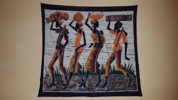Batik en coton" scène africaine"