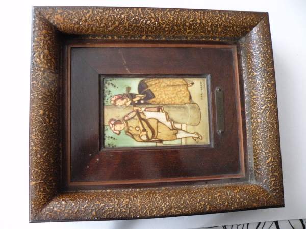 Tableau en émaux "la sérénade" signé jb imbert