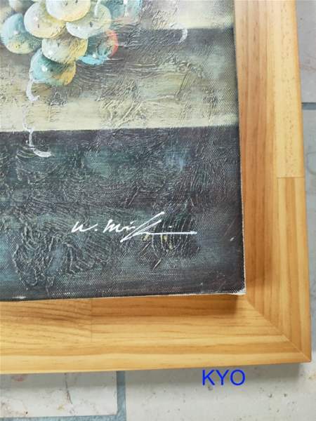 Vente Tableau peinture toile de fruit raisin pêche verre