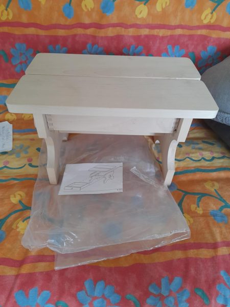 Tabouret de cirage &agrave; tiroir en bois pas cher