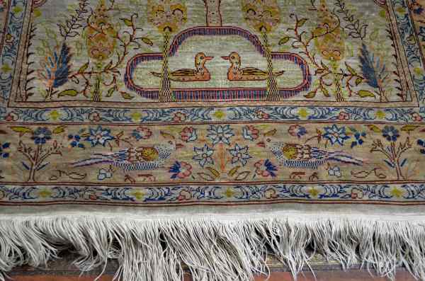 Vente Tapis hereke, soie sur soie, arbre de vie