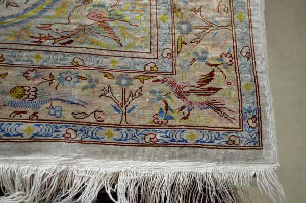 Tapis hereke, soie sur soie, arbre de vie pas cher