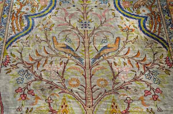 Annonce Tapis hereke, soie sur soie, arbre de vie